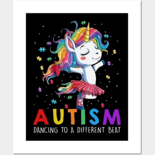 Unicorn autism mom dancing to a different beat Posters and Art